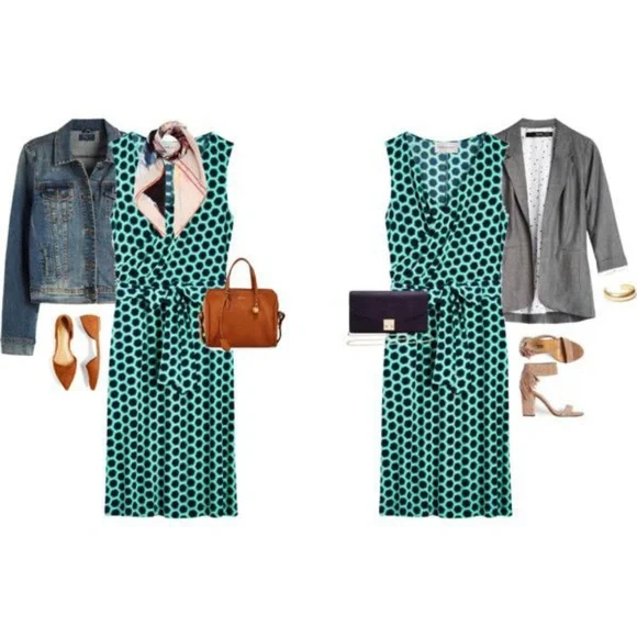 DONNA MORGAN Jade Faux Wrap Dress size 14 - Picture 2 of 5